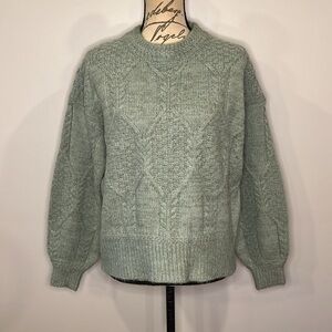 NWT FRNCH ‘Julia’ cable sweater open back keyhole in mint M